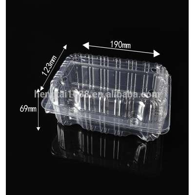 Foldable disposable transparent plastic clamshell food and fruit containers HTD1912(69)