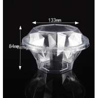 Disposable plastic fruit cup with cover HTSX13(84)